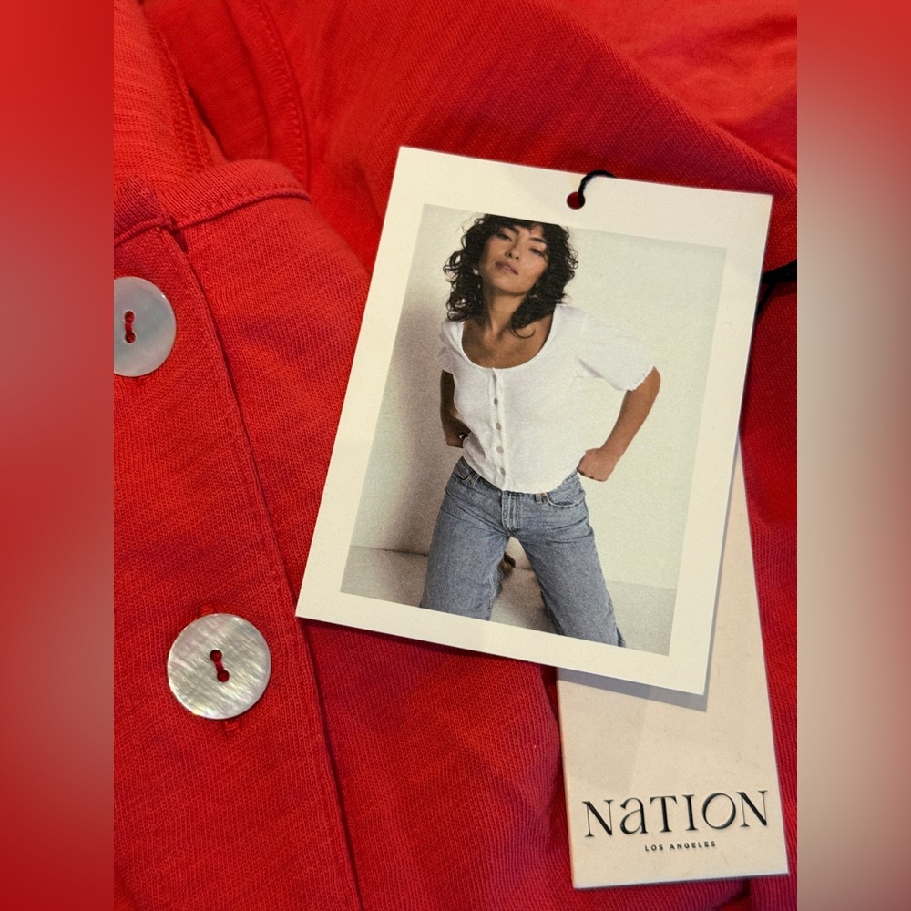 Nation LTD Red Button-Front Women’s Top